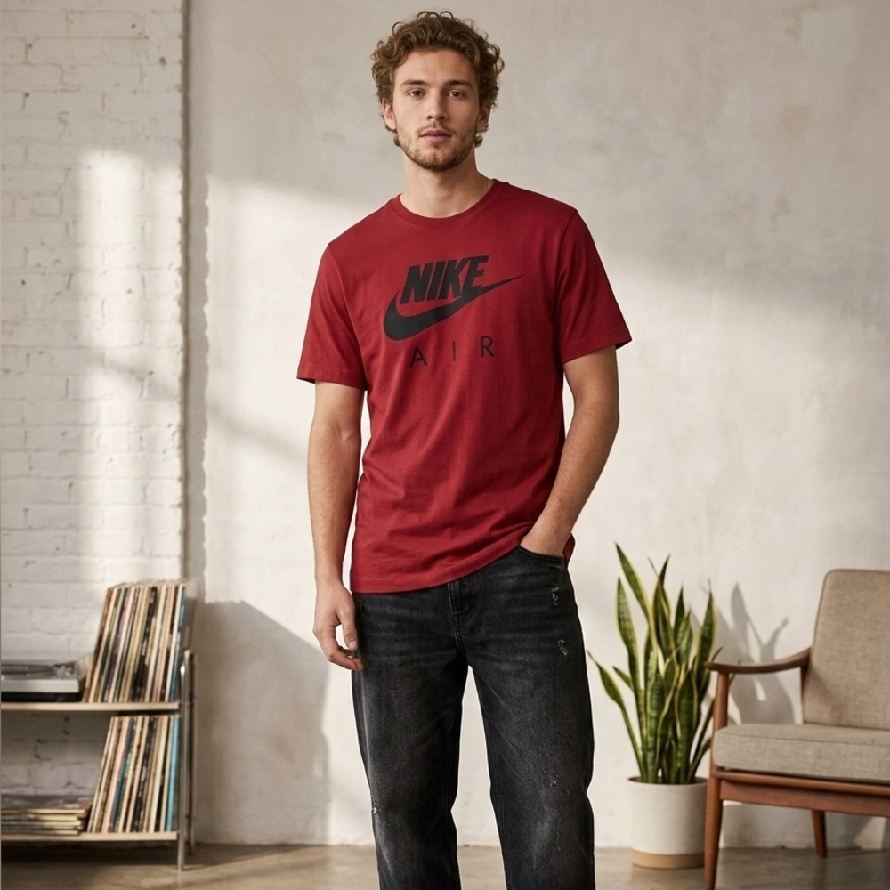 Nike University Red Tee with Black Accents